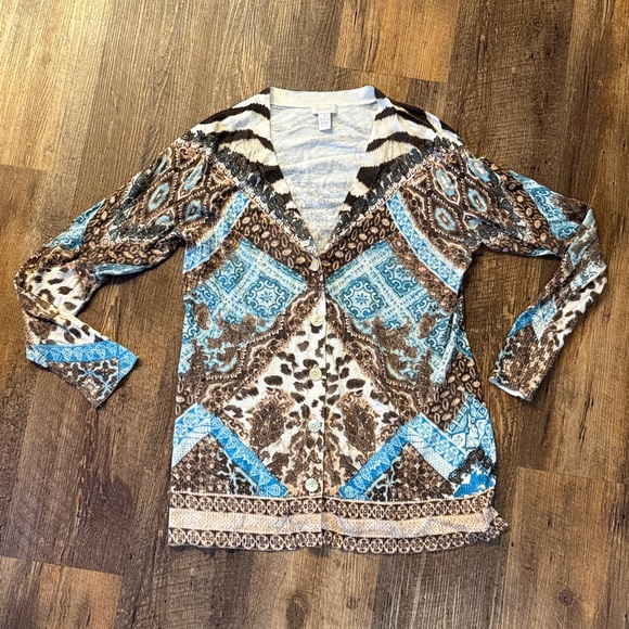 Chico's Tops - Chico's Multicolor Patterned lightweight Cardigan